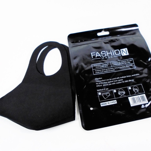 Unisex Adult Black Face Mask Covering Protection - Picture 3 of 4